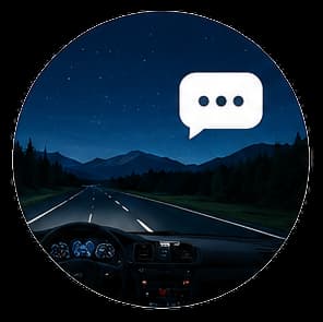 Conduite de nuit avec assistant conversationnel pendant un voyage routier
